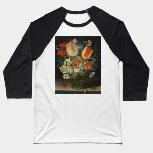 Still Life With Tulips - Peter Binoit Floral Painting Baseball T-Shirt